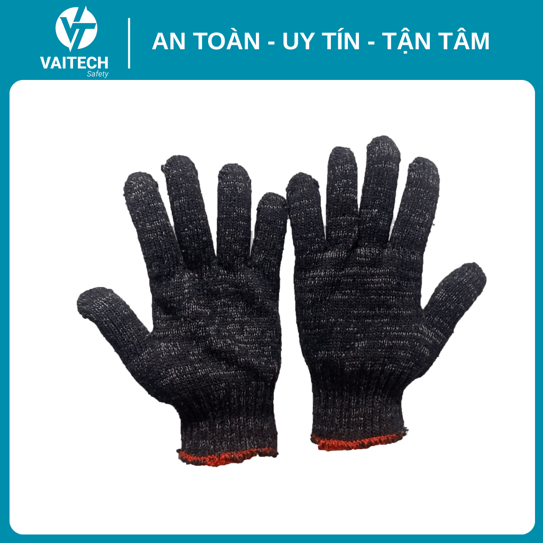 Găng tay sợi màu muối tiêu