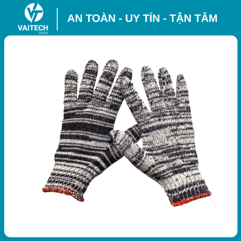 Găng tay sợi màu vằn